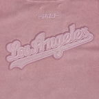 MLB LOS ANGELES DODGERS WASHED CLASSIC WOMEN'S ENZYME WASH BOXY TEE (WASHED MAUVE)