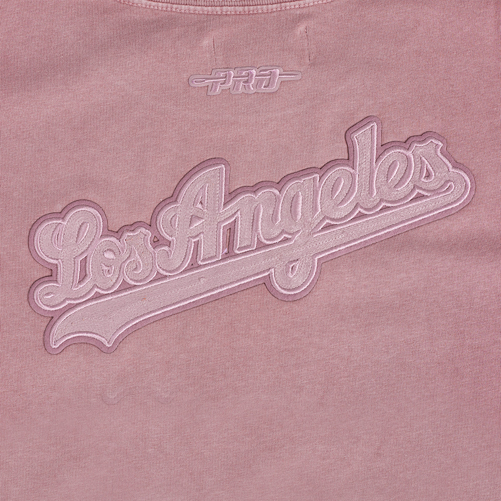 MLB LOS ANGELES DODGERS WASHED CLASSIC WOMEN'S ENZYME WASH BOXY TEE (WASHED MAUVE)