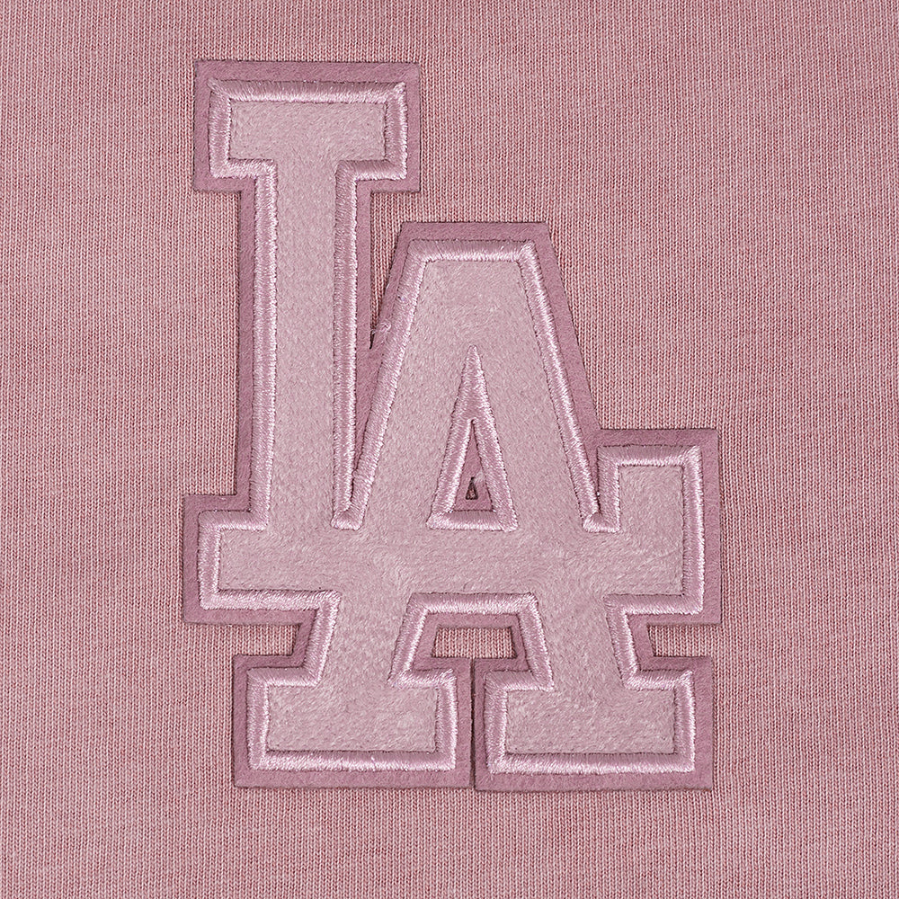 MLB LOS ANGELES DODGERS WASHED CLASSIC WOMEN'S ENZYME WASH BOXY TEE (WASHED MAUVE)