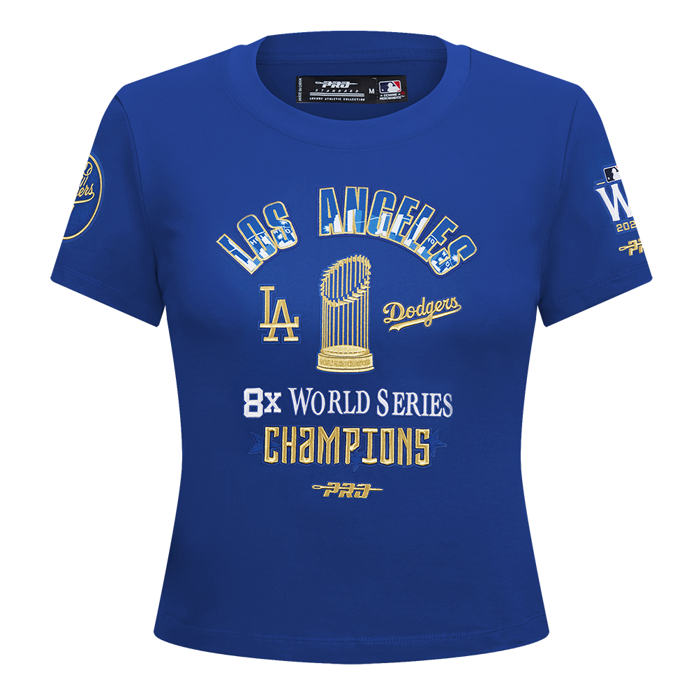MLB LOS ANGELES DODGERS WORLD SERIES HAUT COUPE AJUSTÉE EN JERSEY SIMPLE POUR FEMME