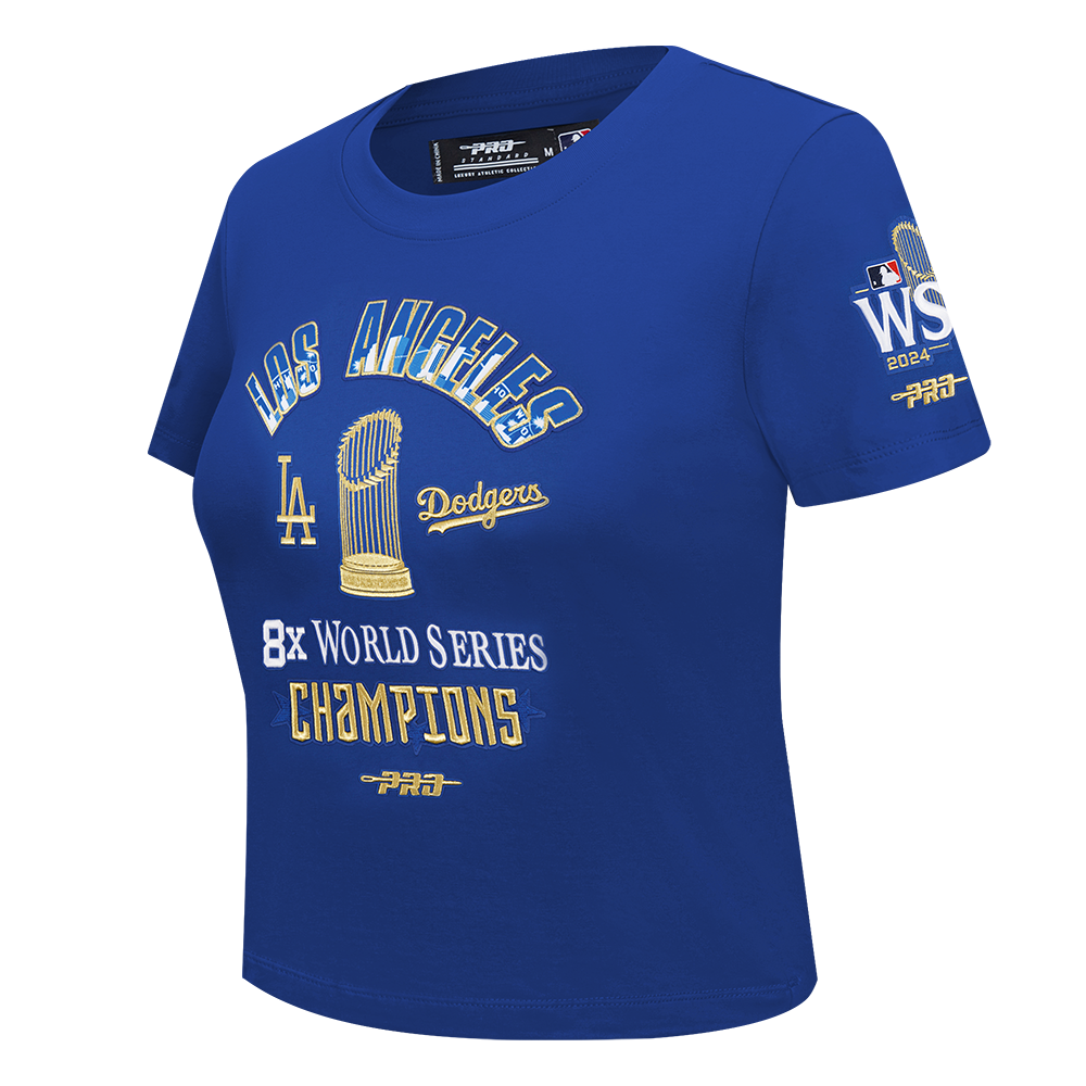 MLB LOS ANGELES DODGERS WORLD SERIES HAUT COUPE AJUSTÉE EN JERSEY SIMPLE POUR FEMME