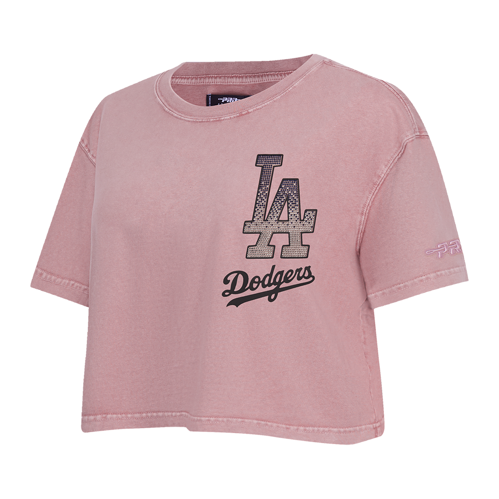 MLB LOS ANGELES DODGERS  WOMEN'S S/S BOXY TOP (WASHED MAUVE)