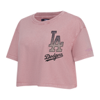 MLB LOS ANGELES DODGERS  WOMEN'S S/S BOXY TOP (WASHED MAUVE)