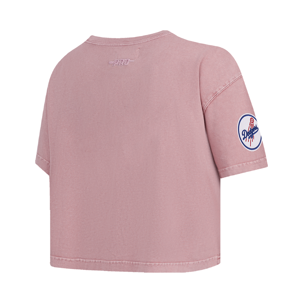 MLB LOS ANGELES DODGERS  WOMEN'S S/S BOXY TOP (WASHED MAUVE)