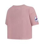 MLB LOS ANGELES DODGERS  WOMEN'S S/S BOXY TOP (WASHED MAUVE)