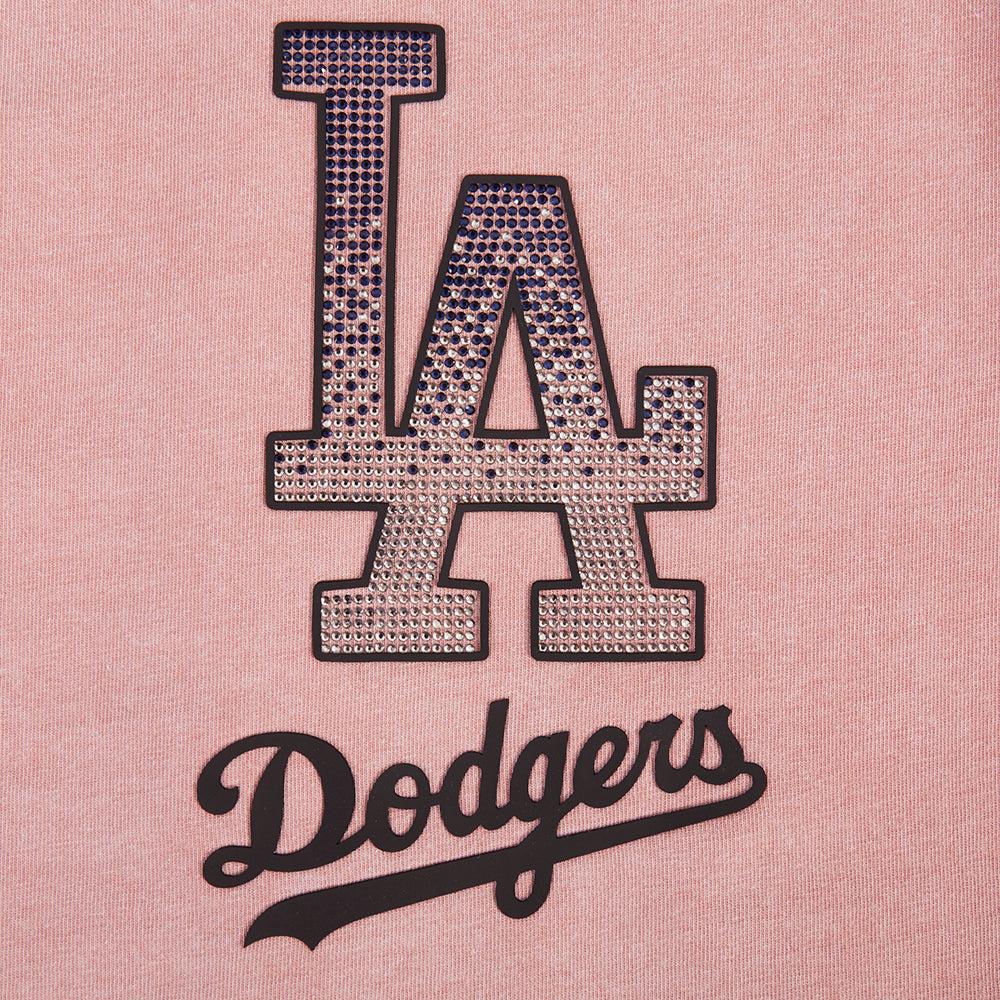 MLB LOS ANGELES DODGERS  WOMEN'S S/S BOXY TOP (WASHED MAUVE)