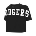 MLB LOS ANGELES DODGERS WINGSPAN WOMEN'S SJ BOXY TEE (BLACK)