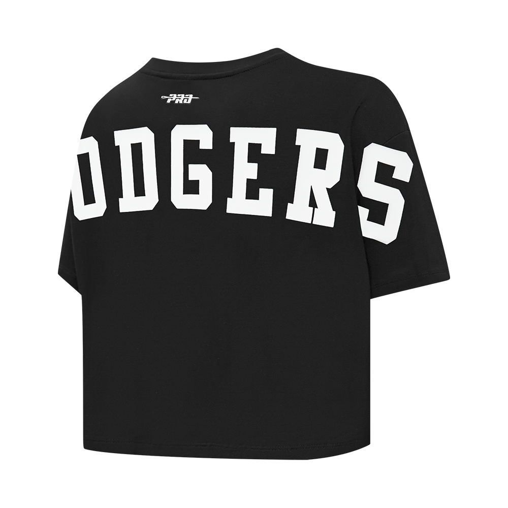 MLB LOS ANGELES DODGERS WINGSPAN WOMEN'S SJ BOXY TEE (BLACK)