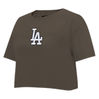 MLB LOS ANGELES DODGERS WINGSPAN WOMEN'S SJ BOXY TEE (BROWN)