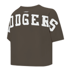 MLB LOS ANGELES DODGERS WINGSPAN WOMEN'S SJ BOXY TEE (BROWN)