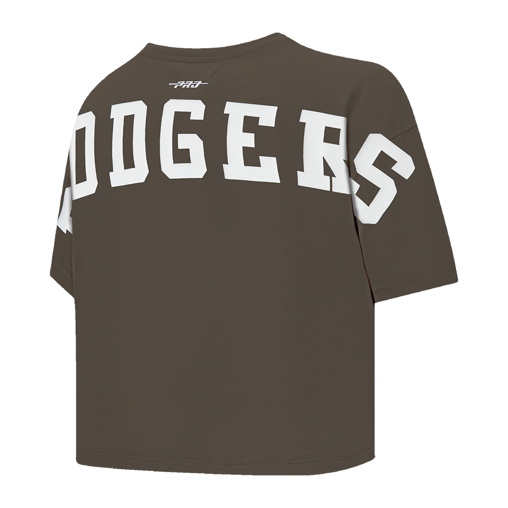 MLB LOS ANGELES DODGERS WINGSPAN WOMEN'S SJ BOXY TEE (BROWN)