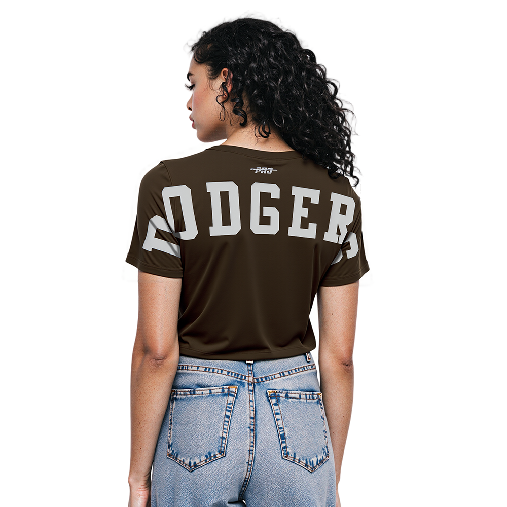 MLB LOS ANGELES DODGERS WINGSPAN WOMEN'S SJ BOXY TEE (BROWN)