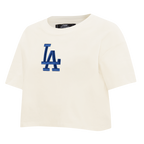 MLB LOS ANGELES DODGERS WINGSPAN T-SHIRT EN JERSEY SIMPLE À COUPE CARRÉE POUR FEMME (COQUILLE D'ŒUF)