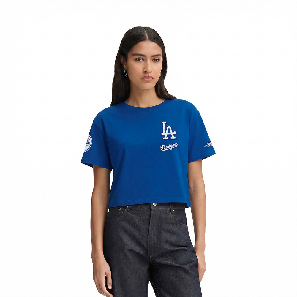MLB LOS ANGELES DODGERS CLASSIC CHENILLE WOMEN'S SJ BOXY TOP (DODGER BLUE)