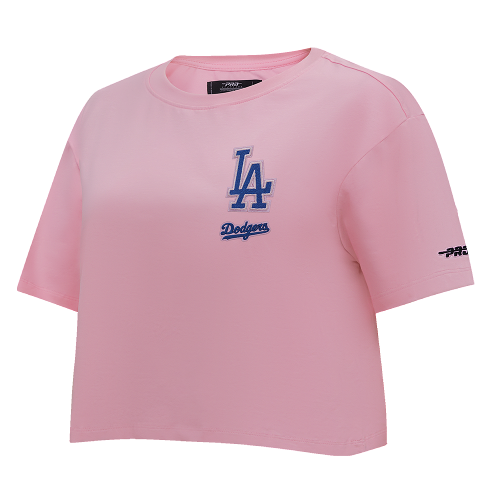 MLB LOS ANGELES DODGERS CLASSIC CHENILLE WOMEN'S SJ BOXY TOP (PINK)