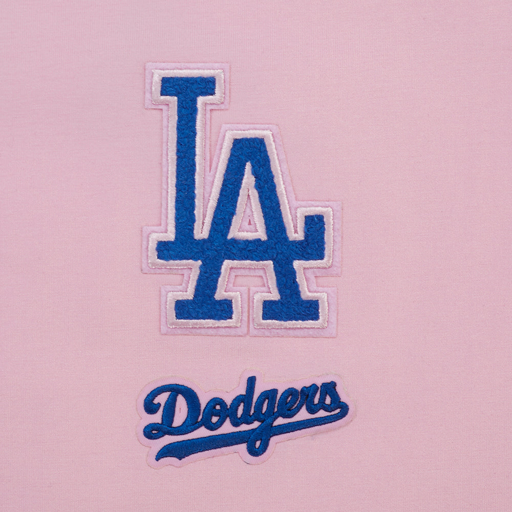 MLB LOS ANGELES DODGERS CLASSIC CHENILLE WOMEN'S SJ BOXY TOP (PINK)