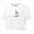 MLB LOS ANGELES DODGERS CLASSIC CHENILLE WOMEN'S SJ BOXY TOP (WHITE)