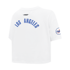 MLB LOS ANGELES DODGERS CLASSIC CHENILLE WOMEN'S SJ BOXY TOP (WHITE)