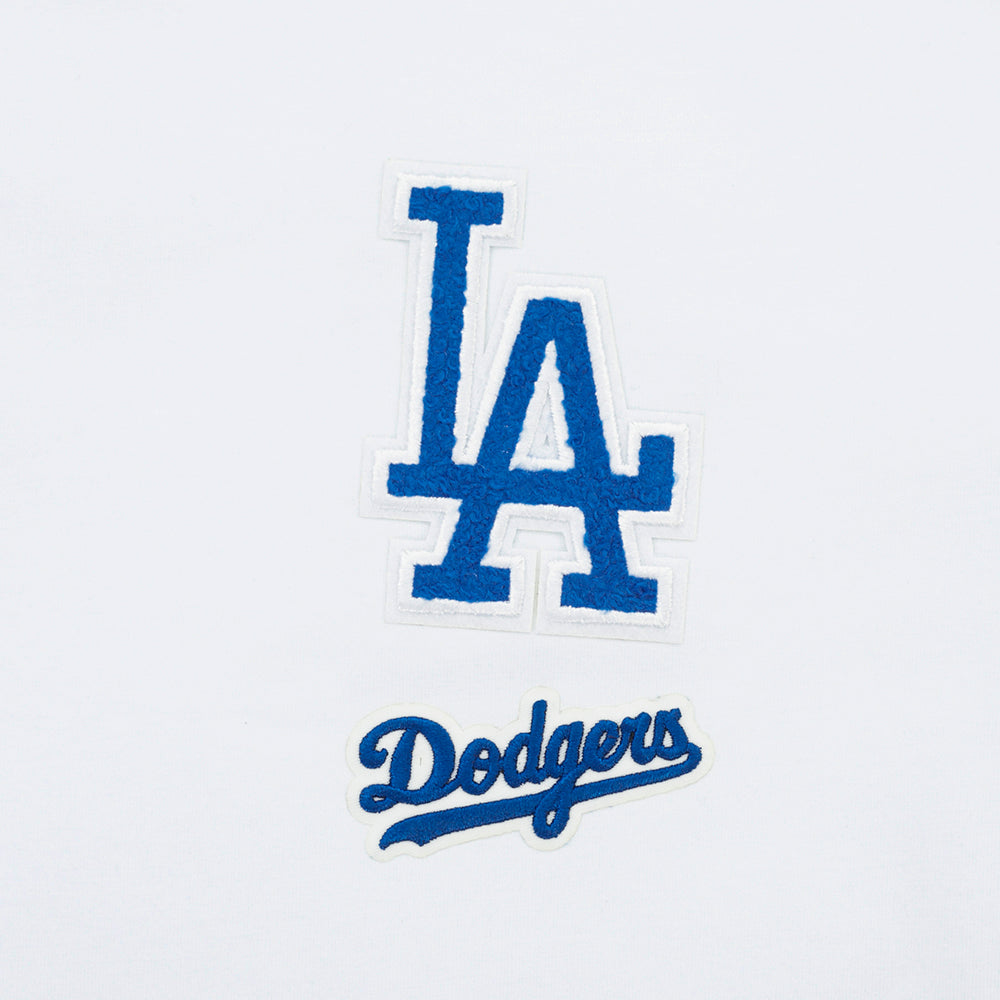 MLB LOS ANGELES DODGERS CLASSIC CHENILLE WOMEN'S SJ BOXY TOP (WHITE)
