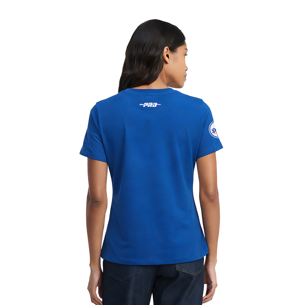 MLB LOS ANGELES DODGERS CLASSIC CHENILLE WOMEN'S SJ SLIM FIT TOP (DODGER BLUE)