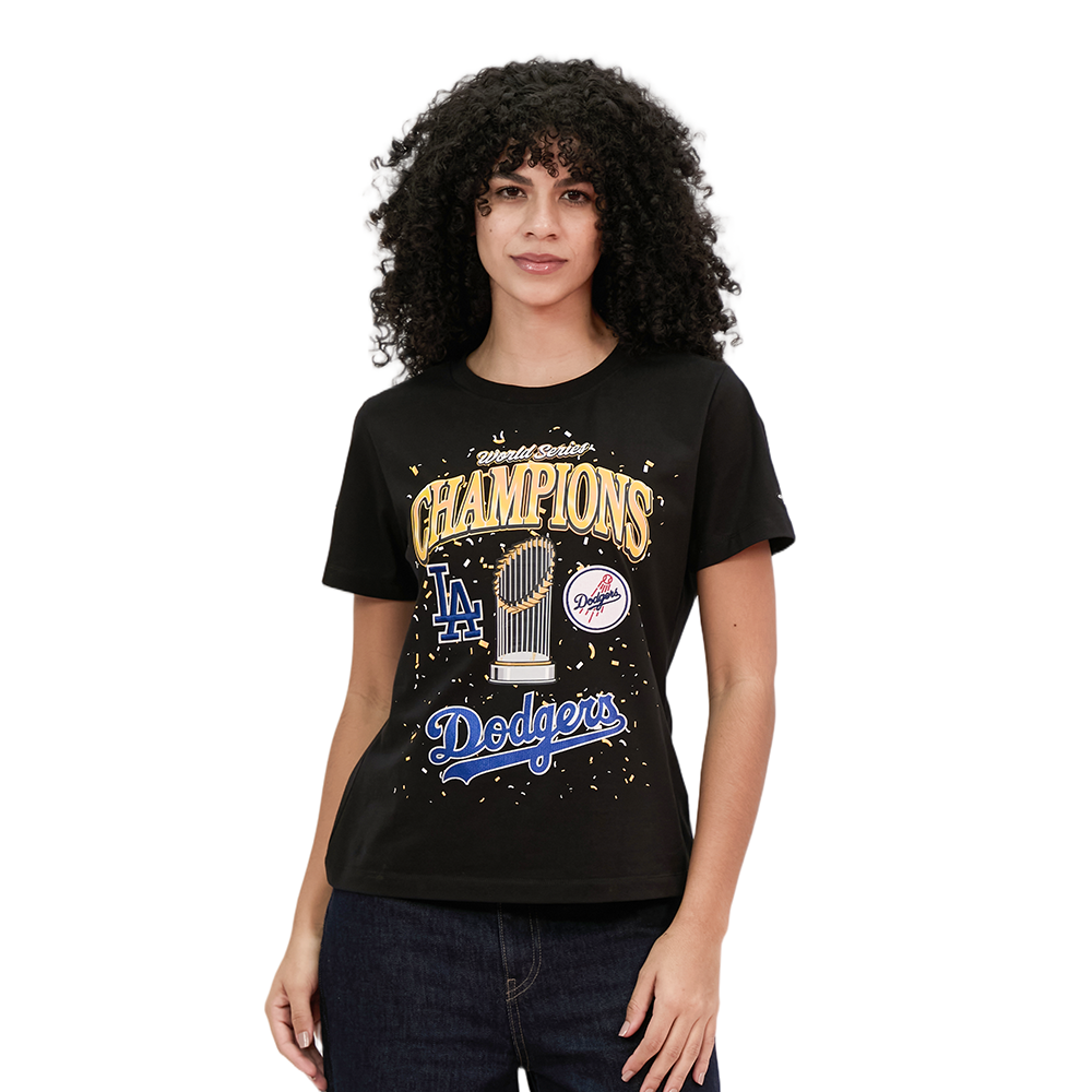 MLB LOS ANGELES DODGERS MLB WORLD SERIES 2025 WOMEN'S SJ SLIM FIT TOP (BLACK)