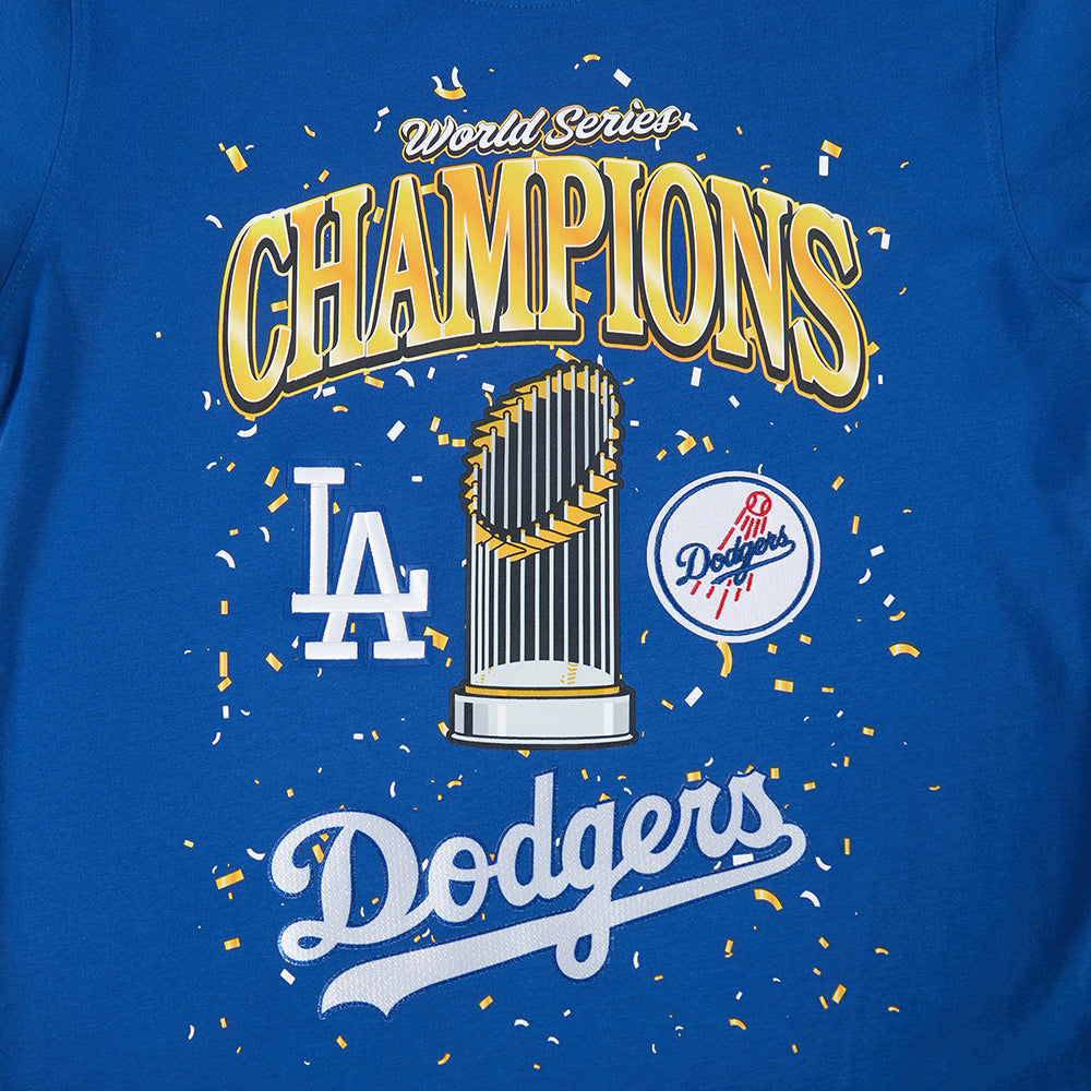 MLB LOS ANGELES DODGERS MLB WORLD SERIES 2025 HAUT EN JERSEY SIMPLE À COUPE AJUSTÉE POUR FEMME (BLEU DODGER)