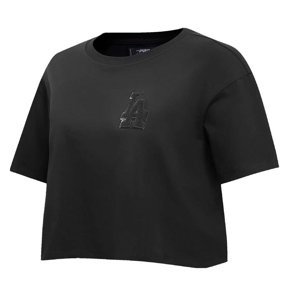 MLB LOS ANGELES DODGERS TRIPLE BLACK WOMEN'S BOXY TOP (TRIPLE BLACK)