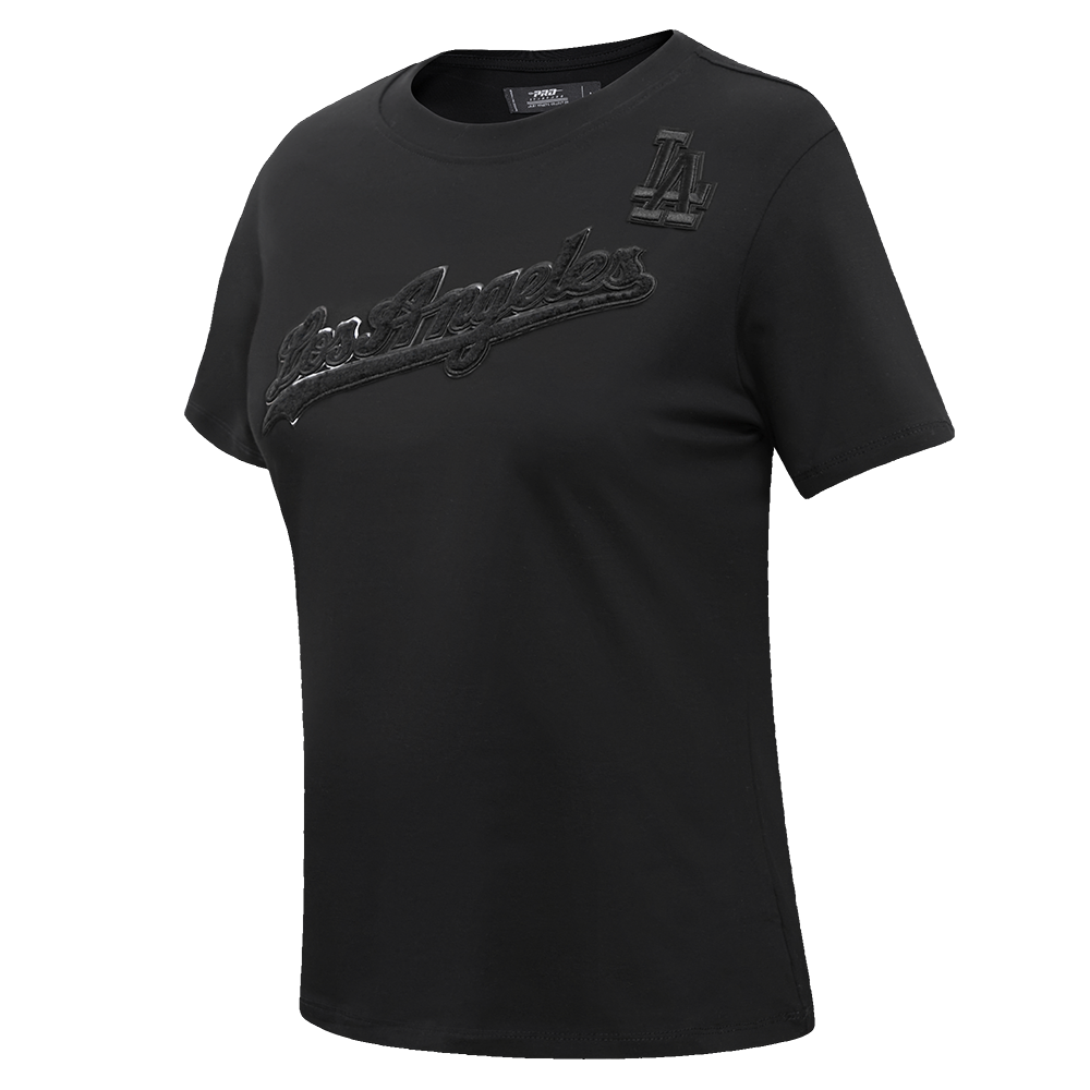 MLB LOS ANGELES DODGERS TRIPLE BLACK WOMEN'S SINGLE JERSEY SLIM FIT TOP (TRIPLE BLACK)