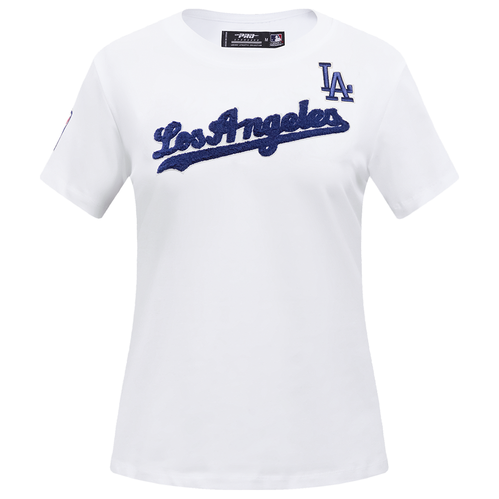 MLB LOS ANGELES DODGERS CLASSIC HAUT AJUSTÉ EN JERSEY SIMPLE À MANCHES COURTES POUR FEMME (BLANC)