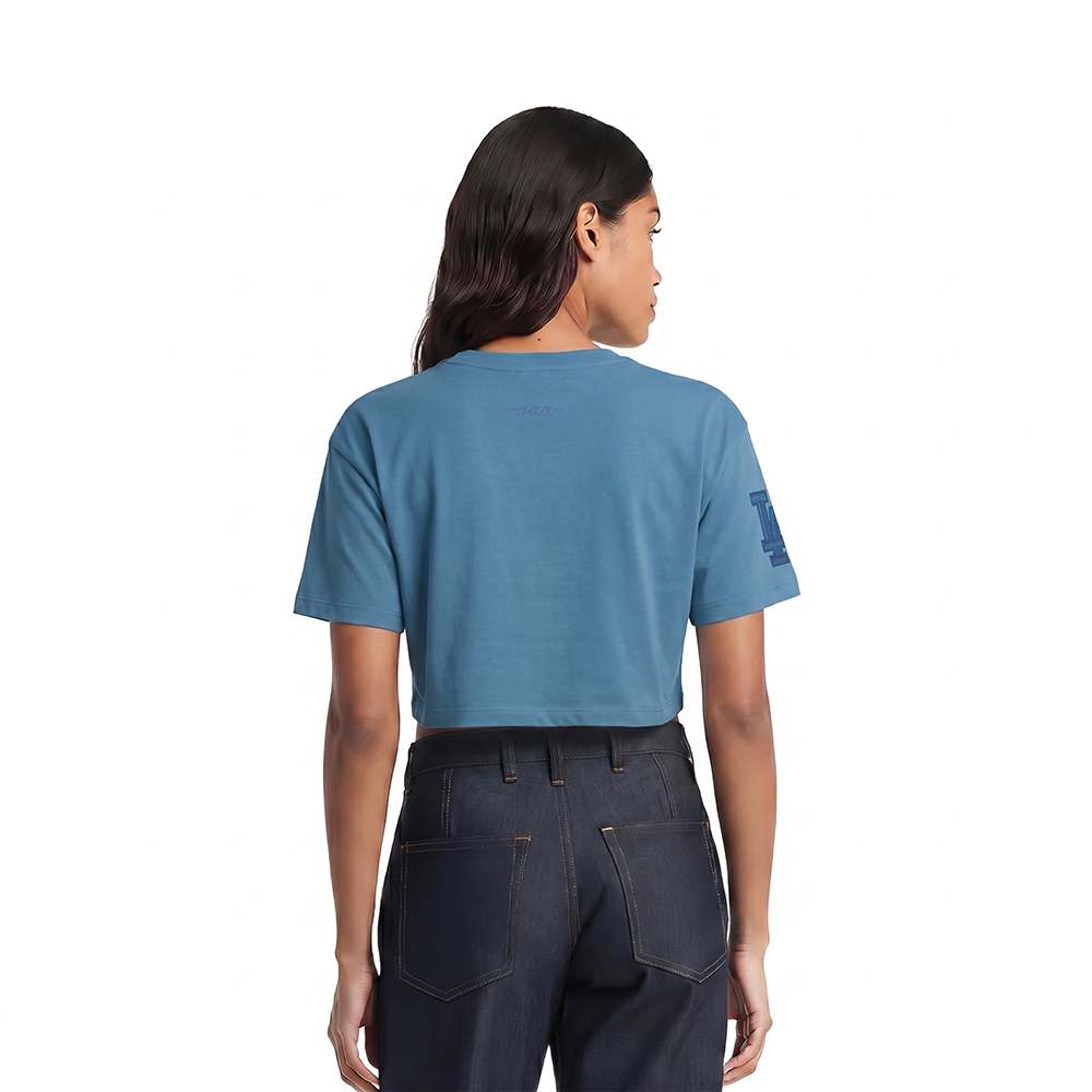 MLB LOS ANGELES DODGERS NEUTRAL SINGLE JERSEY BOXY TEE (STEEL BLUE)