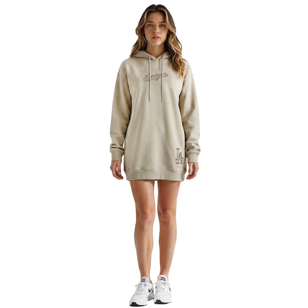 MLB LOS ANGELES DODGERS WINGSPAN ROBE À CAPUCHON EN MOLLETON POUR FEMME (TAUPE)