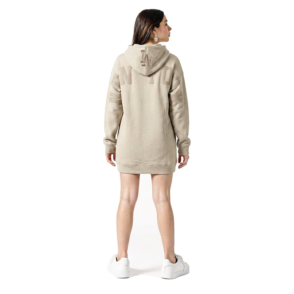 MLB LOS ANGELES DODGERS WINGSPAN ROBE À CAPUCHON EN MOLLETON POUR FEMME (TAUPE)