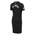 MLB LOS ANGELES DODGERS CLASSIC CHENILLE WOMEN'S BODYCON DRESS (BLACK)