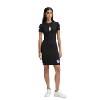 MLB LOS ANGELES DODGERS CLASSIC CHENILLE WOMEN'S BODYCON DRESS (BLACK)