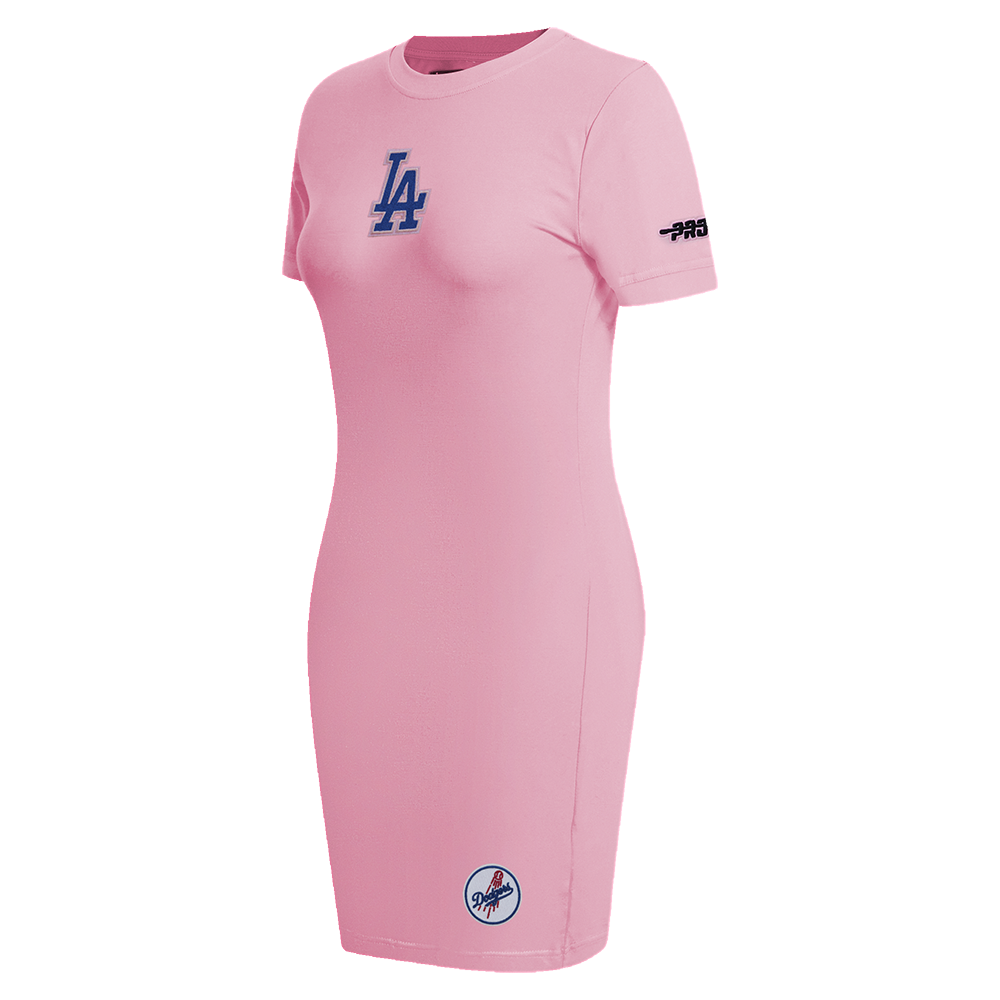 MLB LOS ANGELES DODGERS CLASSIC CHENILLE WOMEN'S BODYCON DRESS (PINK)