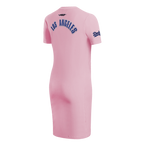 MLB LOS ANGELES DODGERS CLASSIC CHENILLE WOMEN'S BODYCON DRESS (PINK)