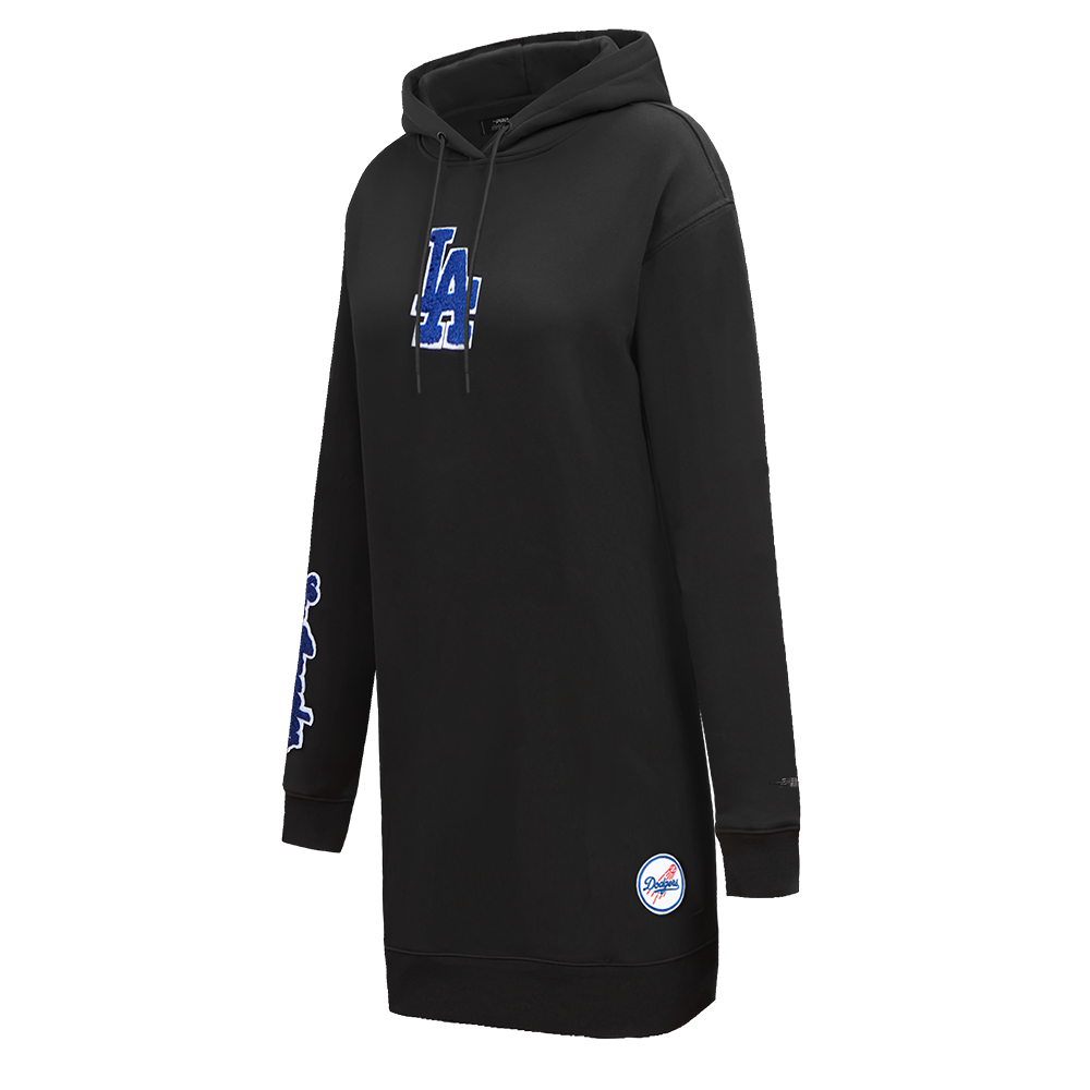 MLB LOS ANGELES DODGERS CLASSIC WOMEN'S HOODIE DRESS (BLACK)