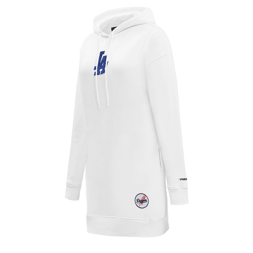 MLB LOS ANGELES DODGERS CLASSIC WOMEN'S HOODIE DRESS (WHITE)
