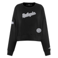 MLB LOS ANGELES DODGERS REVERSE FRENCH TERRY WOMEN'S FLEECE CREWNECK (BLACK)