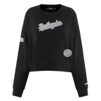 MLB LOS ANGELES DODGERS REVERSE FRENCH TERRY WOMEN'S FLEECE CREWNECK (BLACK)