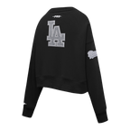 MLB LOS ANGELES DODGERS REVERSE FRENCH TERRY WOMEN'S FLEECE CREWNECK (BLACK)