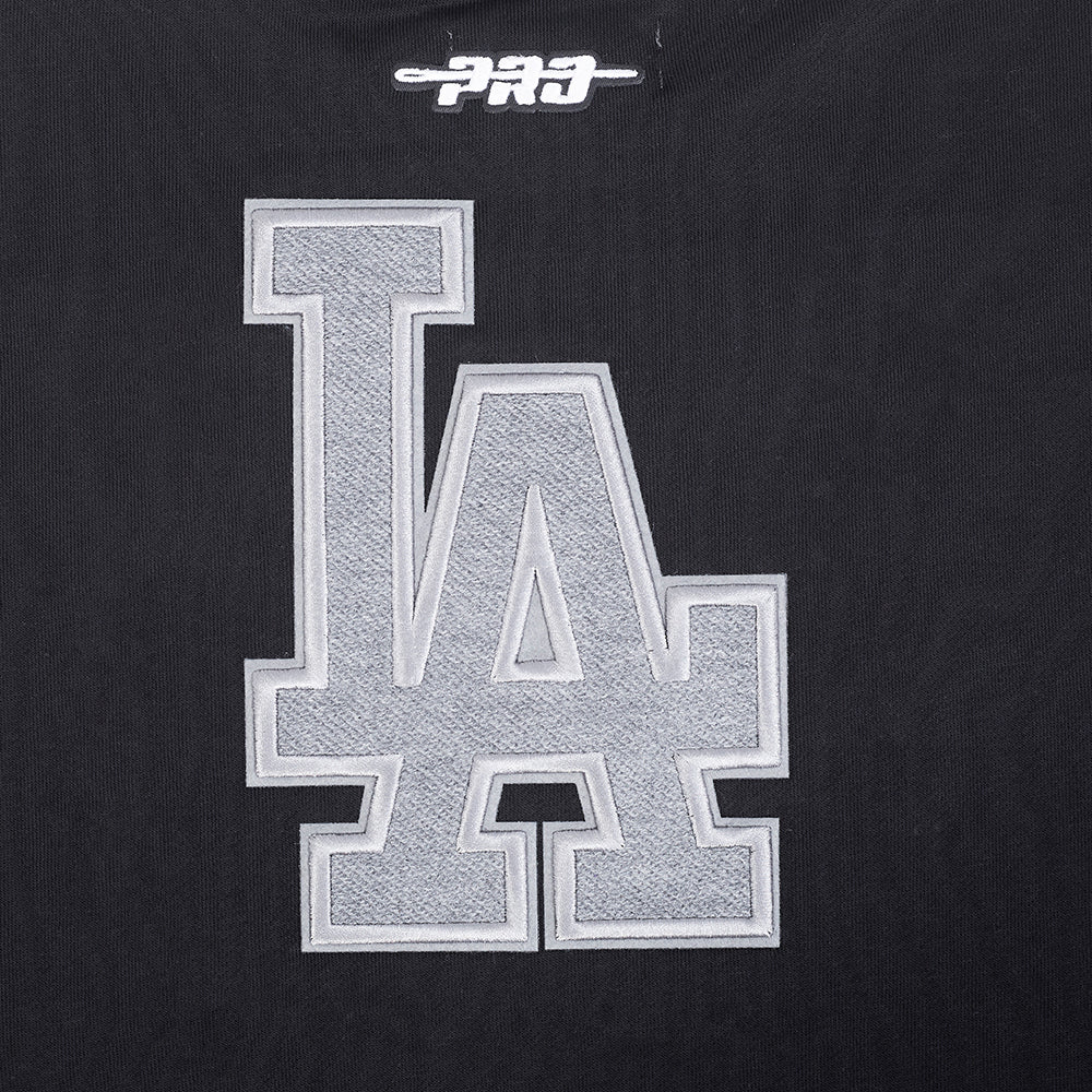 MLB LOS ANGELES DODGERS REVERSE FRENCH TERRY WOMEN'S FLEECE CREWNECK (BLACK)