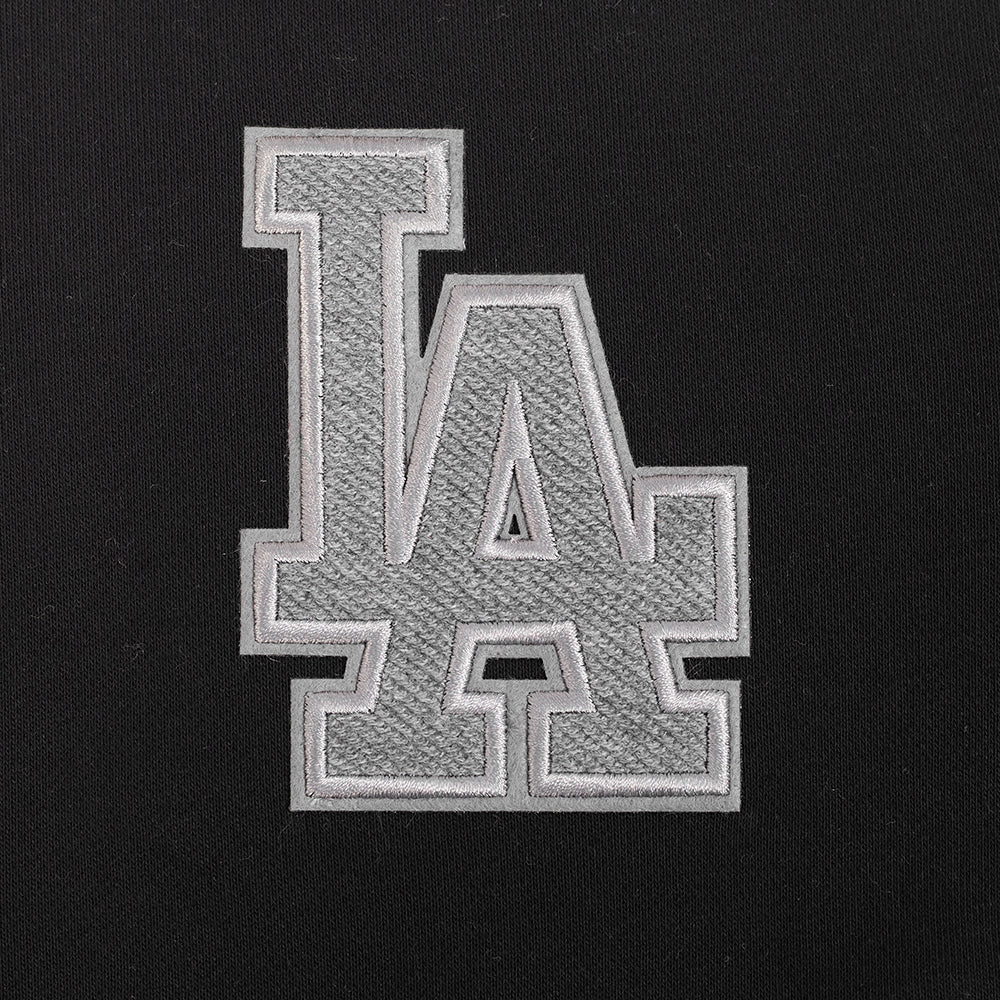 MLB LOS ANGELES DODGERS REVERSE FRENCH TERRY WOMEN'S COLORBLOCK FLC FZ (BLACK/GRAY/EGGSHELL)