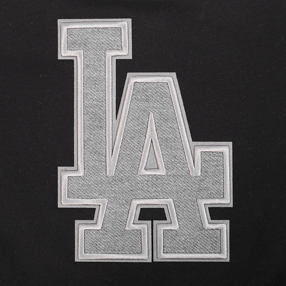 MLB LOS ANGELES DODGERS REVERSE FRENCH TERRY WOMEN'S COLORBLOCK FLC FZ (BLACK/GRAY/EGGSHELL)