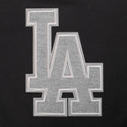 MLB LOS ANGELES DODGERS REVERSE FRENCH TERRY WOMEN'S COLORBLOCK FLC FZ (BLACK/GRAY/EGGSHELL)