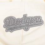 MLB LOS ANGELES DODGERS REVERSE FRENCH TERRY WOMEN'S COLORBLOCK FLC FZ (BLACK/GRAY/EGGSHELL)