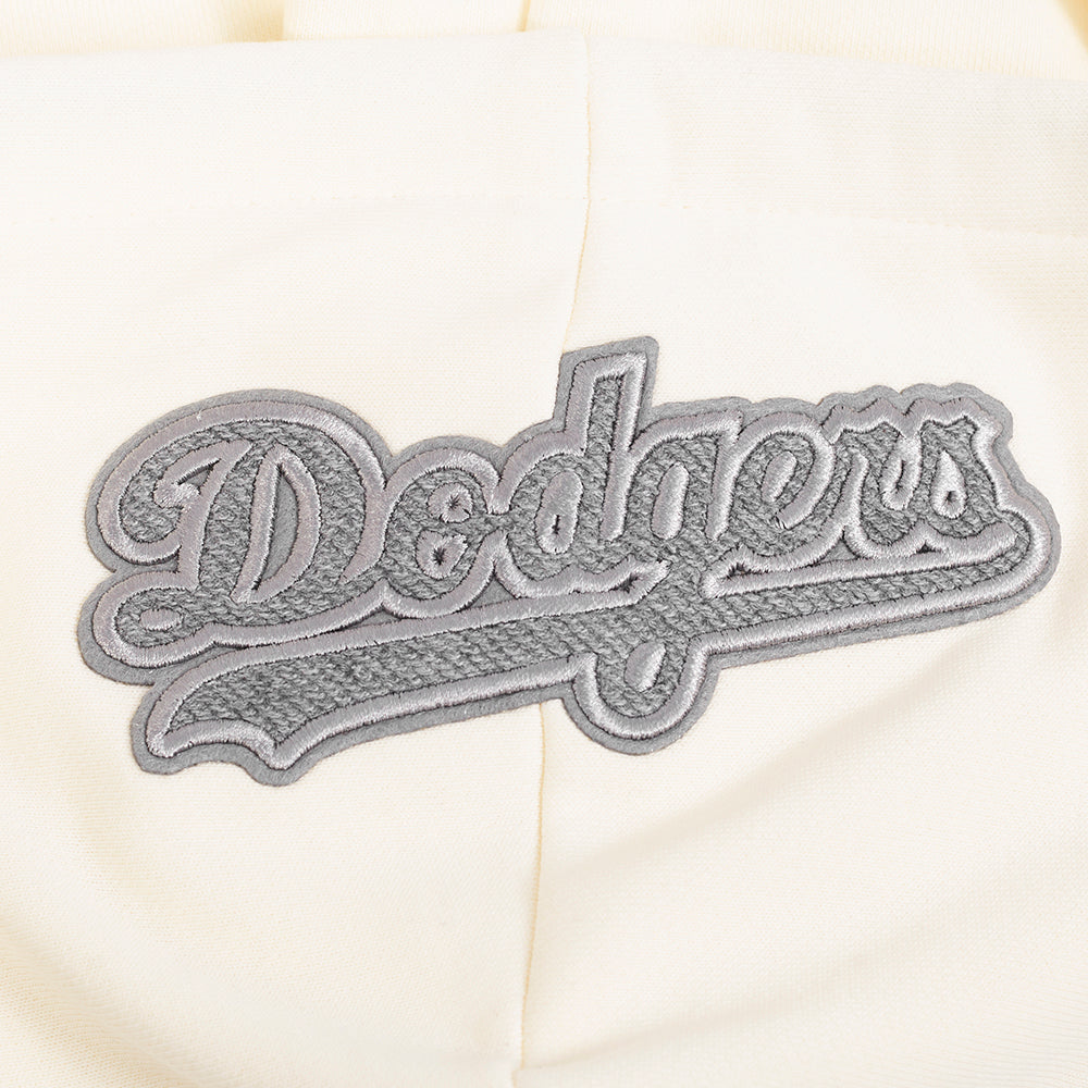 MLB LOS ANGELES DODGERS REVERSE FRENCH TERRY WOMEN'S COLORBLOCK FLC FZ (BLACK/GRAY/EGGSHELL)