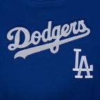 MLB LOS ANGELES DODGERS GAME DAY CLASSICS WOMEN'S DOUBLE KNIT CROPPED PULLOVER HOODIE (DODGER BLUE)
