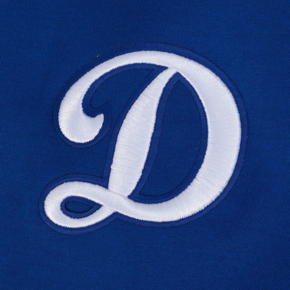 MLB LOS ANGELES DODGERS GAME DAY CLASSICS WOMEN'S DOUBLE KNIT CROPPED PULLOVER HOODIE (DODGER BLUE)