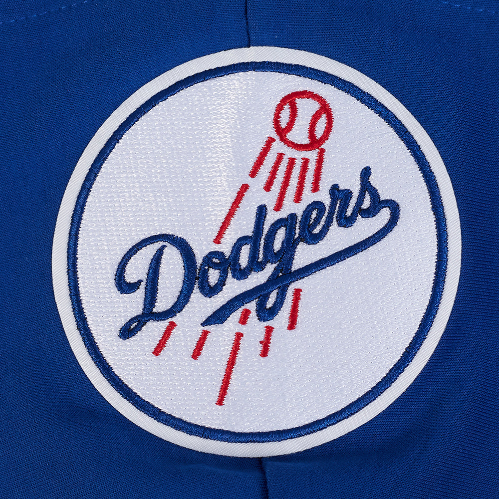 MLB LOS ANGELES DODGERS GAME DAY CLASSICS WOMEN'S DOUBLE KNIT CROPPED PULLOVER HOODIE (DODGER BLUE)